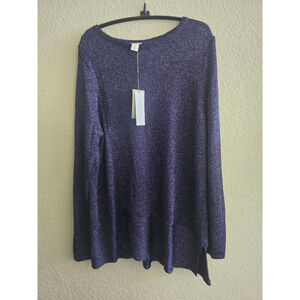 Women's Chico's Cecilia Shine Pullover Sweater Size 2 Purple